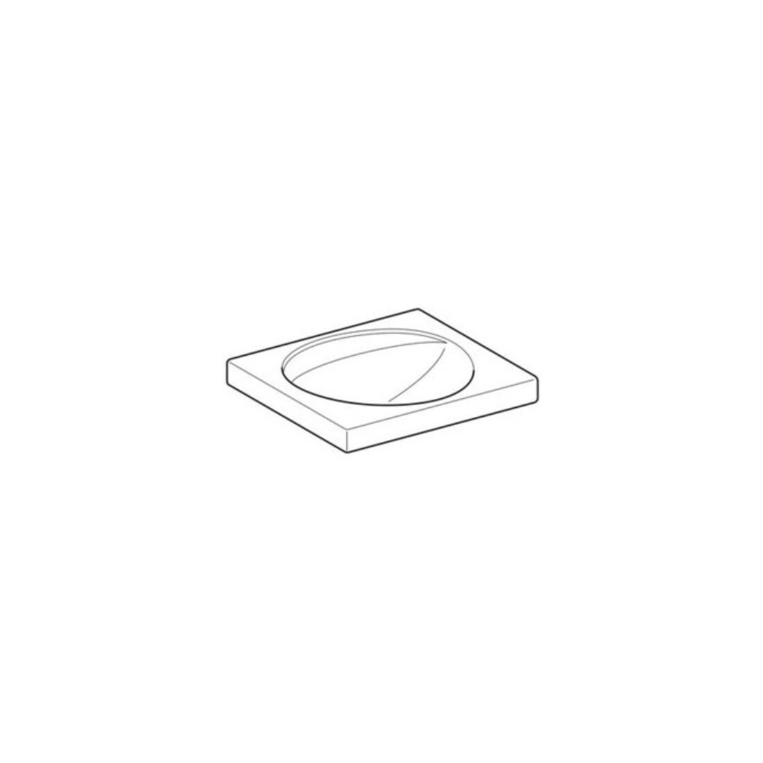 Geberit Lavabo Preciosa 60x55 cm, blanc, sans robinet, sans trop-plein, avec tablette