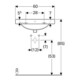 Geberit Lavabo Preciosa 60x55cm, blanc, mitigeur, trop-plein, tablette