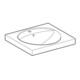 Geberit Lavabo Preciosa 60x55cm, blanc, mitigeur, trop-plein, tablette