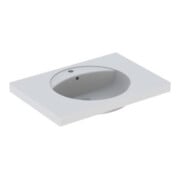 Geberit Lavabo Preciosa 80x55 cm, blanc, mitigeur, trop-plein, tablette