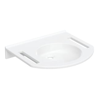 Geberit Lavabo Publica 60x55 cm, sans trop-plein, sans trou, avec découpe, BF, blanc mat