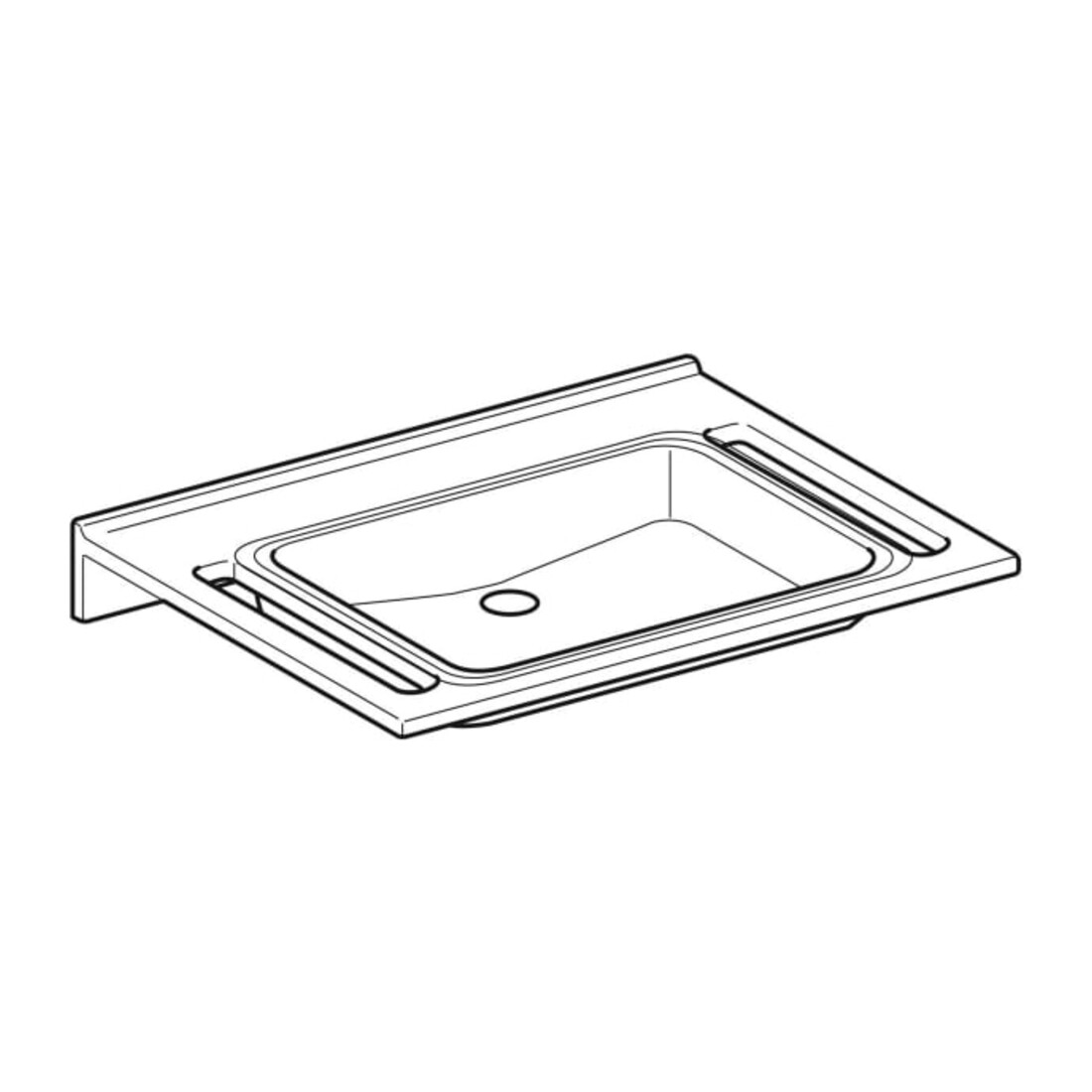 Geberit Lavabo Publica 70x55 cm, sans trop-plein, sans robinetterie, avec trop-plein, blanc