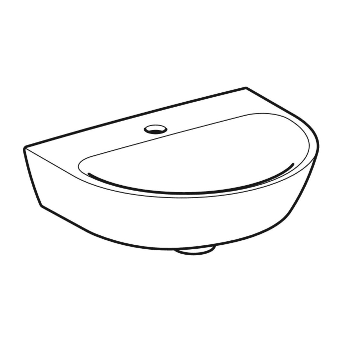 Geberit Lavabo Renova 45x36 cm, blanc, avec trou de robinet, sans trop-plein