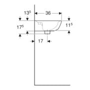 Geberit Lavabo Renova 45x36 cm, blanc/KeraTe, avec robinet, avec trop-plein asymétrique-2