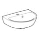 Geberit Lavabo Renova 45x36cm, blanc, avec robinetterie, avec trop-plein asymétrique