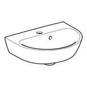 Geberit Lavabo Renova 45x36cm, blanc, avec robinetterie, avec trop-plein asymétrique-5