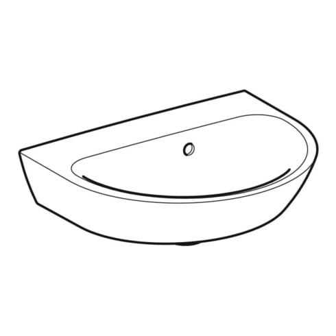 Geberit Lavabo Renova 50x40 cm, avec trop-plein, sans robinet, asymétrique