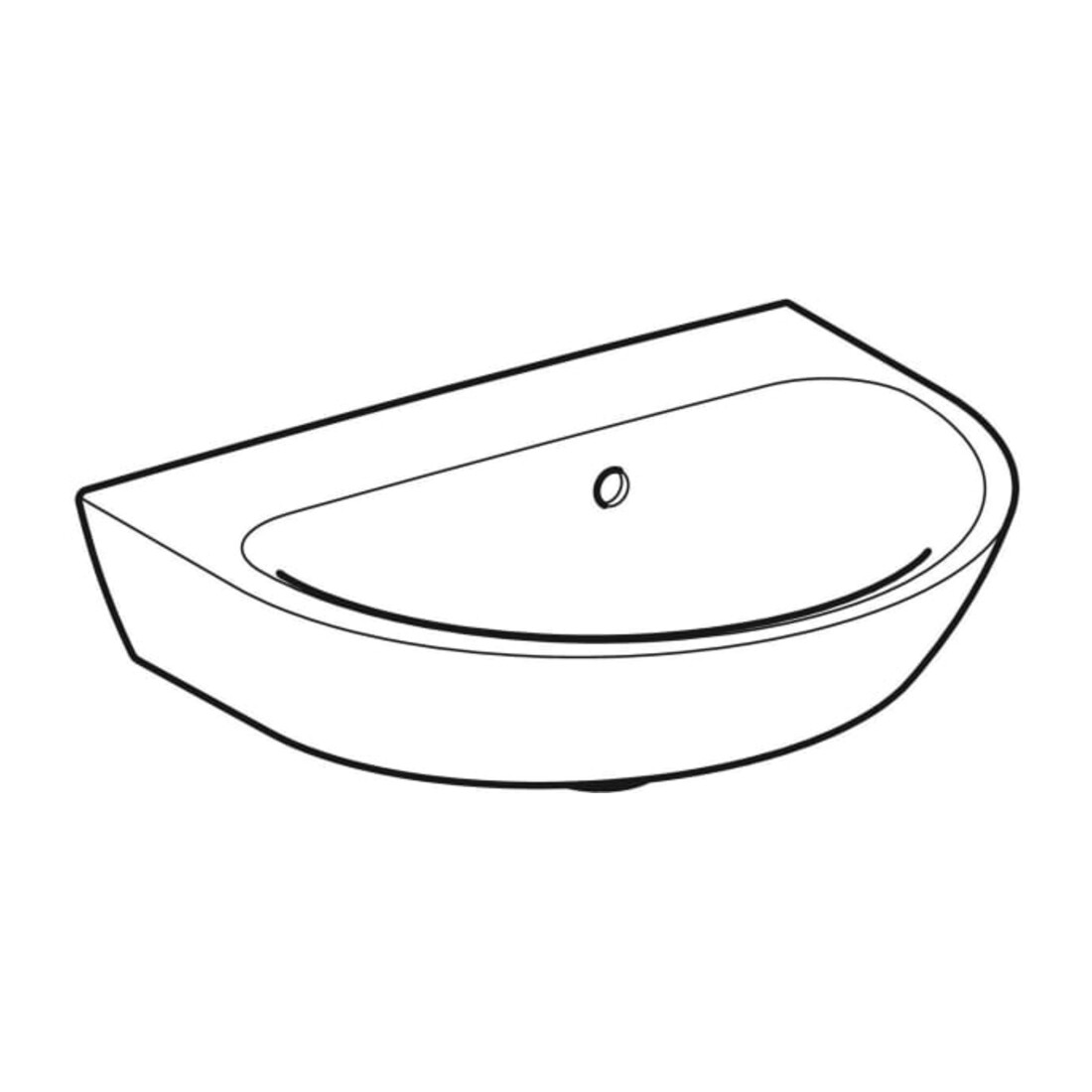Geberit Lavabo Renova 50x40 cm, avec trop-plein, sans robinet, asymétrique
