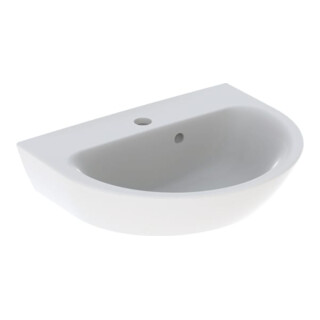 Geberit Lavabo Renova 50x40 cm, blanc, avec robinet, avec trop-plein asymétrique