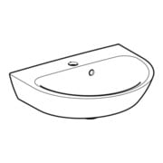 Geberit Lavabo Renova 50x40 cm, blanc, avec robinet, avec trop-plein asymétrique-5