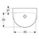 Geberit Lavabo Renova 50x40 cm, blanc/KeraTe, sans robinet, sans trop-plein
