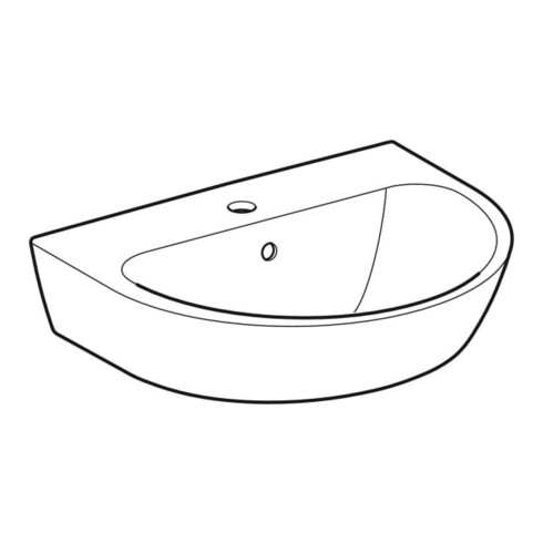 Geberit Lavabo Renova 55x45 cm, blanc/KeraTe, avec robinet, avec trop-plein