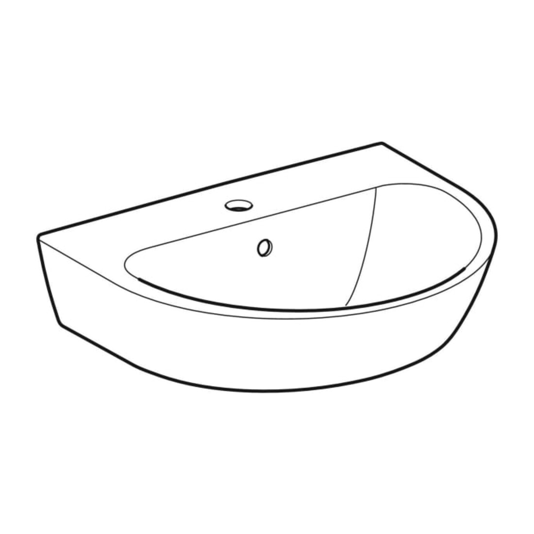 Geberit Lavabo Renova 55x45 cm, blanc/KeraTe, avec robinet, avec trop-plein