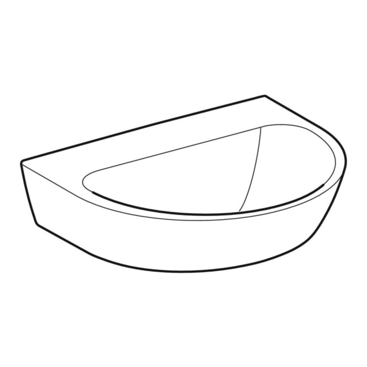 Geberit Lavabo Renova 55x45 cm, blanc/KeraTe, sans robinet, sans trop-plein