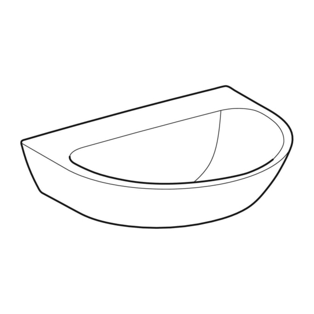 Geberit Lavabo Renova 60x48 cm, blanc, sans trou de robinet, sans trop-plein