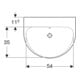 Geberit Lavabo Renova 60x48cm, blanc, sans trou robinet, avec trop-plein