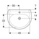 Geberit Lavabo Renova 60x49 cm, beige, avec trou robinet, trop-plein