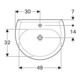 Geberit Lavabo Renova 60x49 cm, Manhattan, avec robinetterie et trop-plein