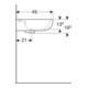 Geberit Lavabo Renova 60x49 cm, Manhattan, avec robinetterie et trop-plein