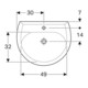 Geberit Lavabo Renova 60x49 cm, perg., avec trou robinet et trop-plein