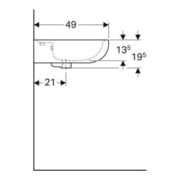 Geberit Lavabo Renova 60x49 cm, perg., avec trou robinet et trop-plein-4