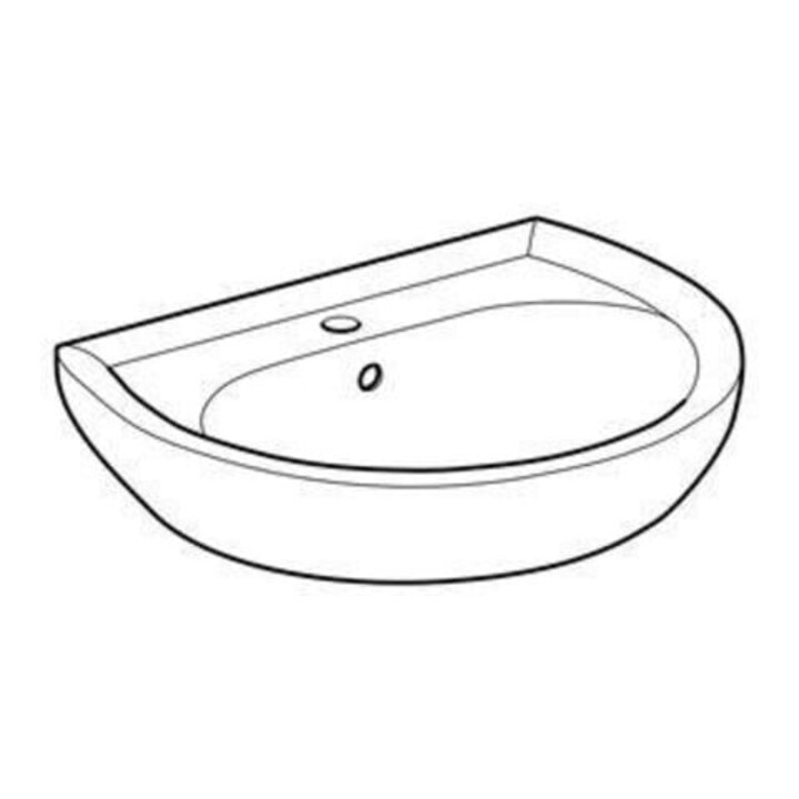 Geberit Lavabo Renova 60x49 cm, perg., avec trou robinet et trop-plein