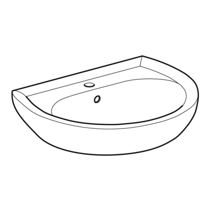Geberit Lavabo Renova 60x49 cm, perg., avec trou robinet et trop-plein