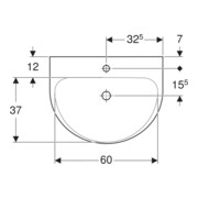 Geberit Lavabo Renova 65x50 cm, blanc, avec trou pour robinet, sans trop-plein-5