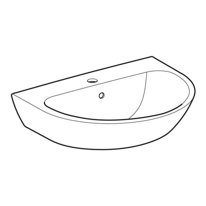 Geberit Lavabo Renova 65x50 cm, blanc/KeraTe, avec robinet, avec trop-plein