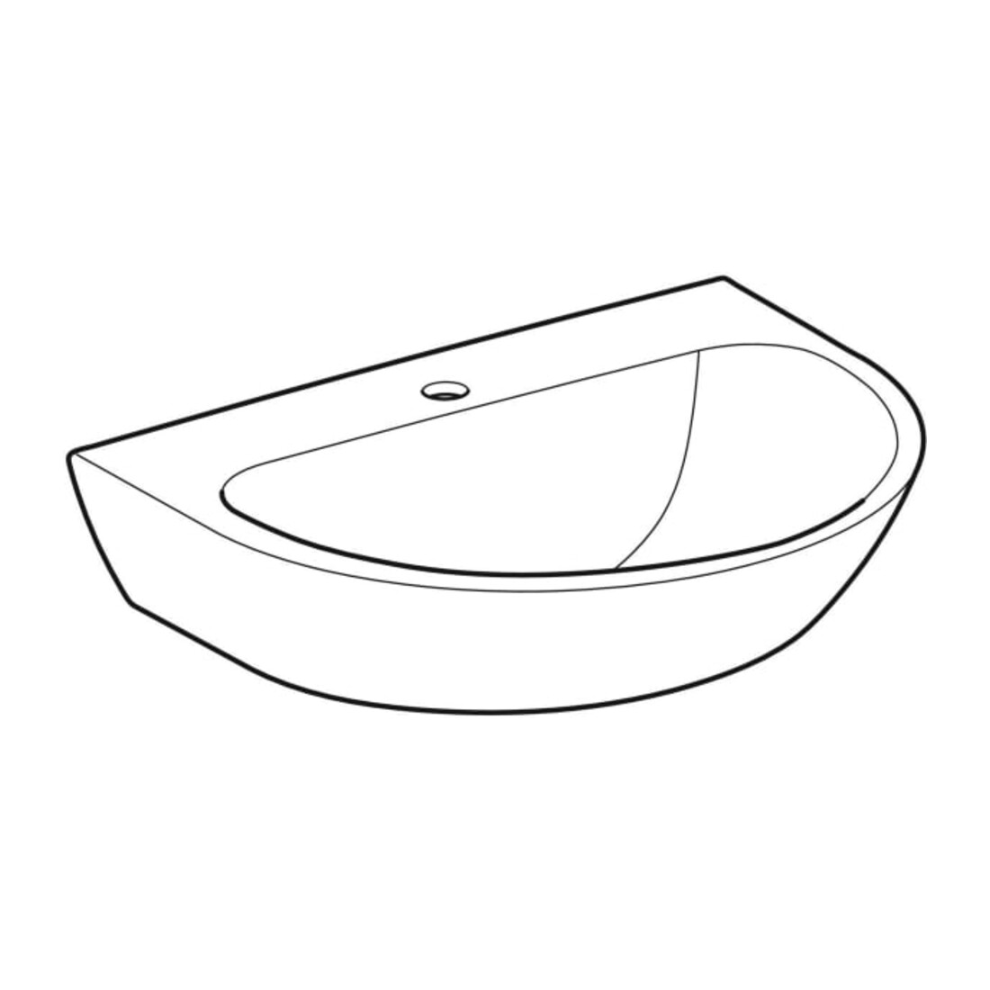 Geberit Lavabo Renova 65x50 cm, blanc/KeraTe, avec robinet, sans trop-plein