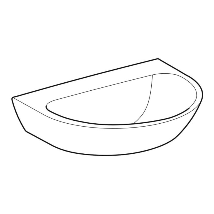 Geberit Lavabo Renova 65x50 cm, blanc/KeraTe, sans robinet, sans trop-plein