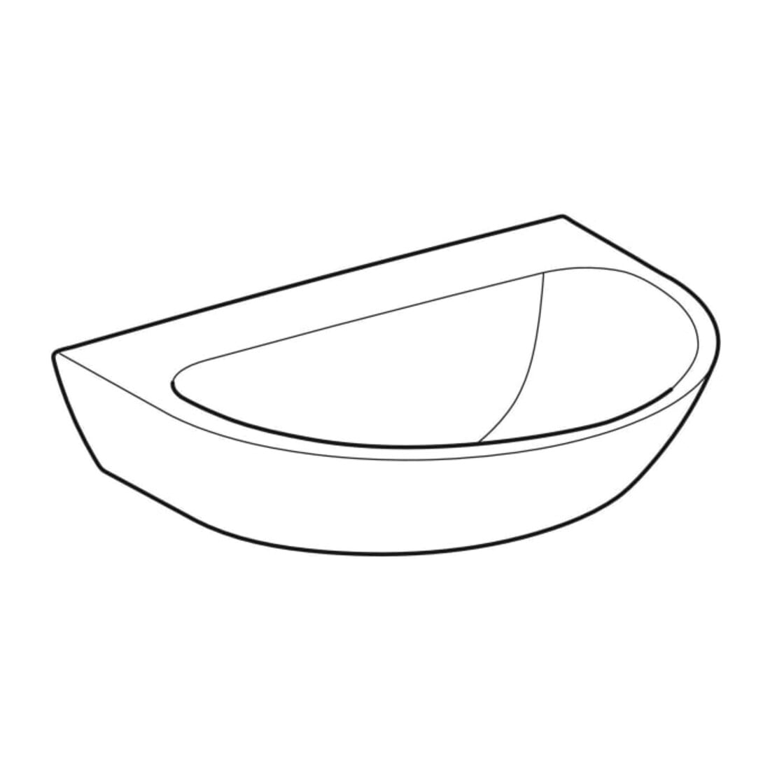 Geberit Lavabo Renova 65x50 cm, blanc/KeraTe, sans robinet, sans trop-plein
