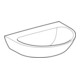 Geberit Lavabo Renova 65x50 cm, blanc, sans trou de robinet, sans trop-plein-4