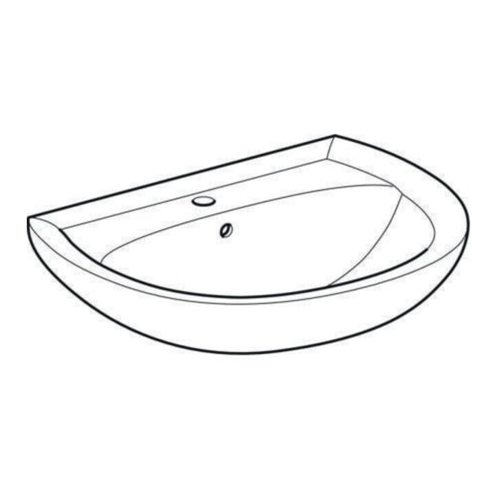 Geberit Lavabo Renova 65x51 cm, Manhattan, avec robinetterie et trop-plein
