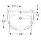 Geberit Lavabo Renova 65x51 cm, Manhattan, avec robinetterie et trop-plein