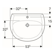 Geberit Lavabo Renova 65x51 cm, Manhattan, avec robinetterie et trop-plein-4