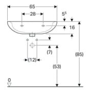 Geberit Lavabo Renova 65x51 cm, Manhattan, avec robinetterie et trop-plein-5