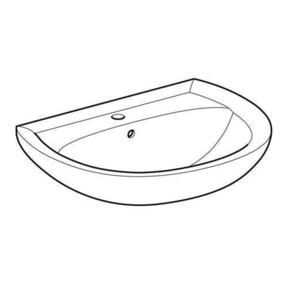 Geberit Lavabo Renova 65x51 cm, Manhattan, avec robinetterie et trop-plein