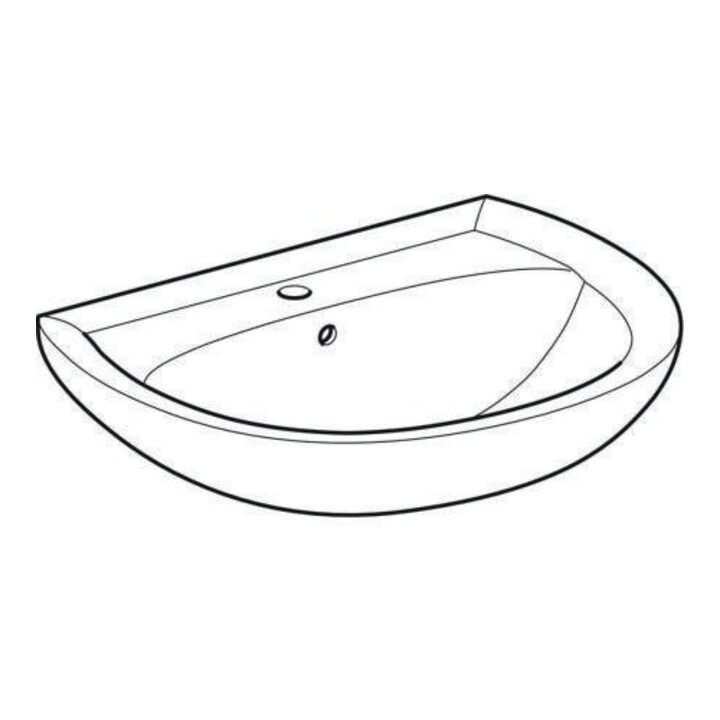 Geberit Lavabo Renova 65x51 cm, perg., avec trou robinet et trop-plein