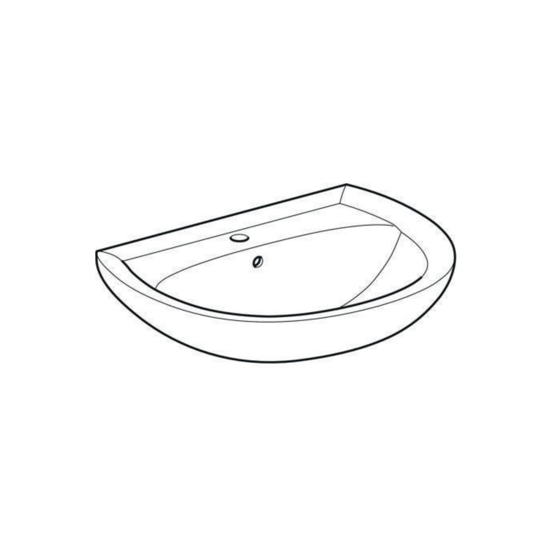 Geberit Lavabo Renova 65x51 cm, perg., avec trou robinet et trop-plein