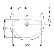 Geberit Lavabo Renova 65x51 cm, perg., avec trou robinet et trop-plein-5