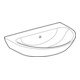 Geberit Lavabo Renova 70x52 cm, blanc, sans trou de robinet, avec trop-plein