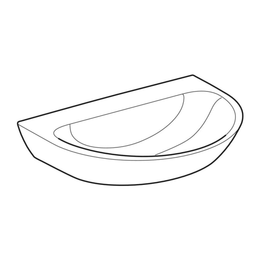 Geberit Lavabo Renova 70x52 cm, blanc, sans trou de robinet, sans trop-plein