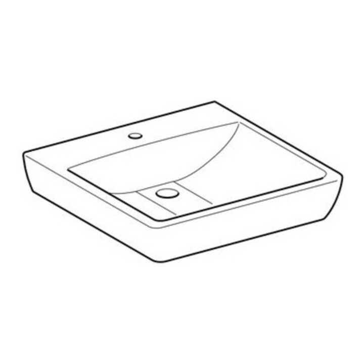 Geberit Lavabo Renova Comfort 55x55 cm, BF, avec robinet, sans trop-plein, blanc