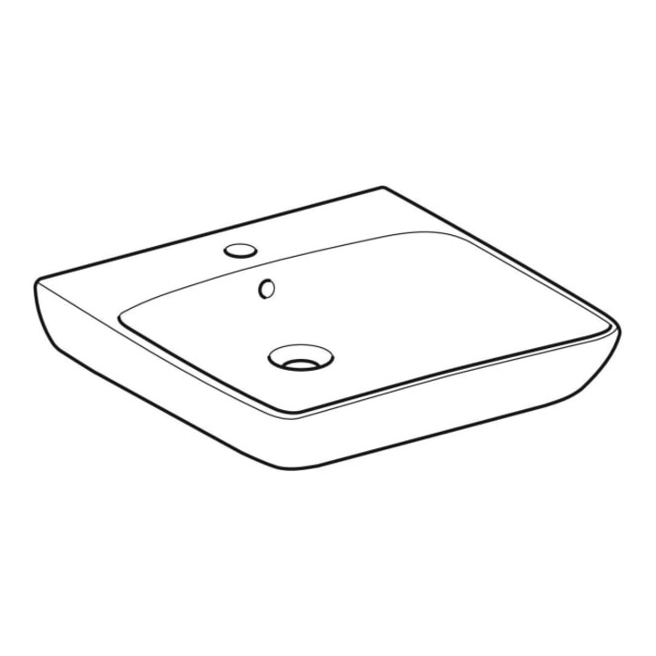 Geberit Lavabo Renova Comfort 60x55 cm, BF, avec HL et ÜL, blanc K-Tect
