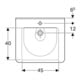 Geberit Lavabo Renova Comfort 60x55 cm, BF, avec HL/sans UL, blanc K-Tect