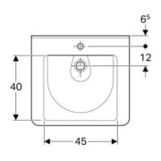 Geberit Lavabo Renova Comfort 60x55 cm, BF, avec HL/sans UL, blanc K-Tect-2
