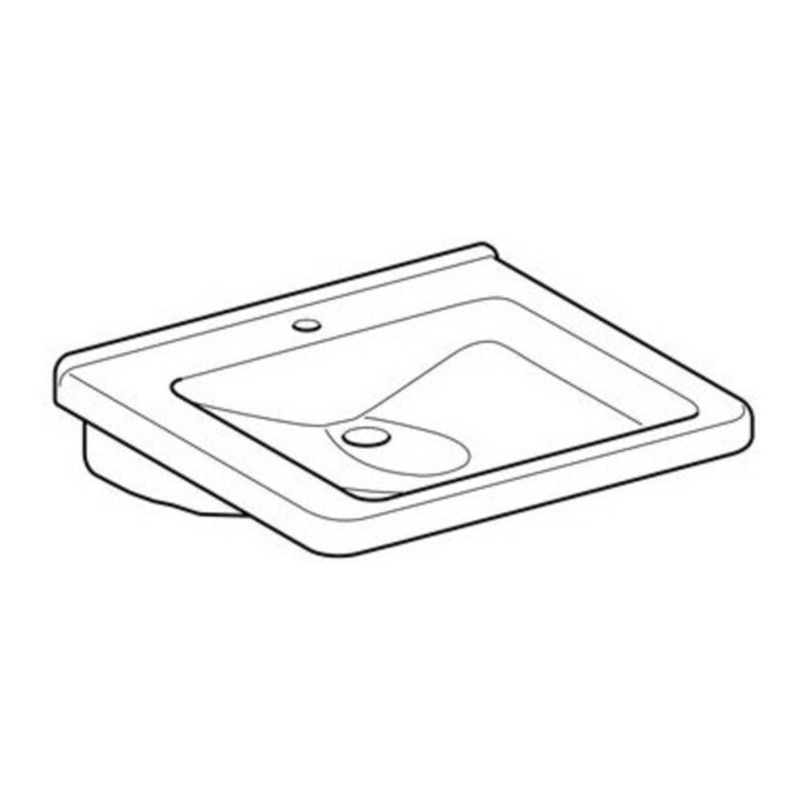 Geberit Lavabo Renova Comfort 60x55 cm, BF, avec HL/sans UL, blanc K-Tect