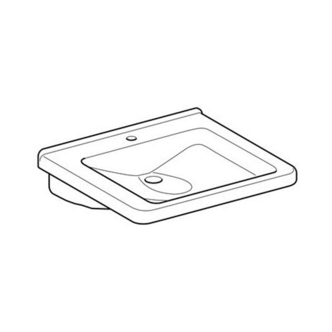 Geberit Lavabo Renova Comfort 60x55 cm, BF, avec HL/sans UL, blanc K-Tect