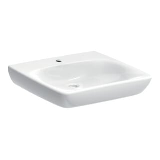 Geberit Lavabo Renova Comfort 60x55 cm, BF, mitigeur, sans trop-plein, blanc